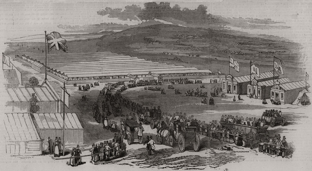 Snow Yards, upon the Moor, Newcastle. Northumberland 1846 old antique print