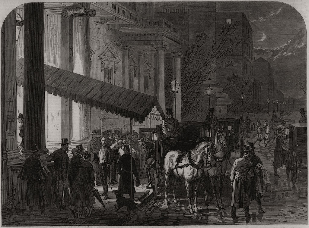 Associate Product Mr. Gladstone's ministerial dinner: Arrival of guests. Politics, old print, 1870