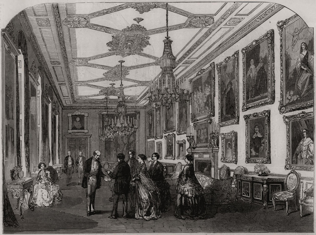 Associate Product The Emperor's reception-room (Vandyke Gallery) Windsor Castle. Berkshire 1855