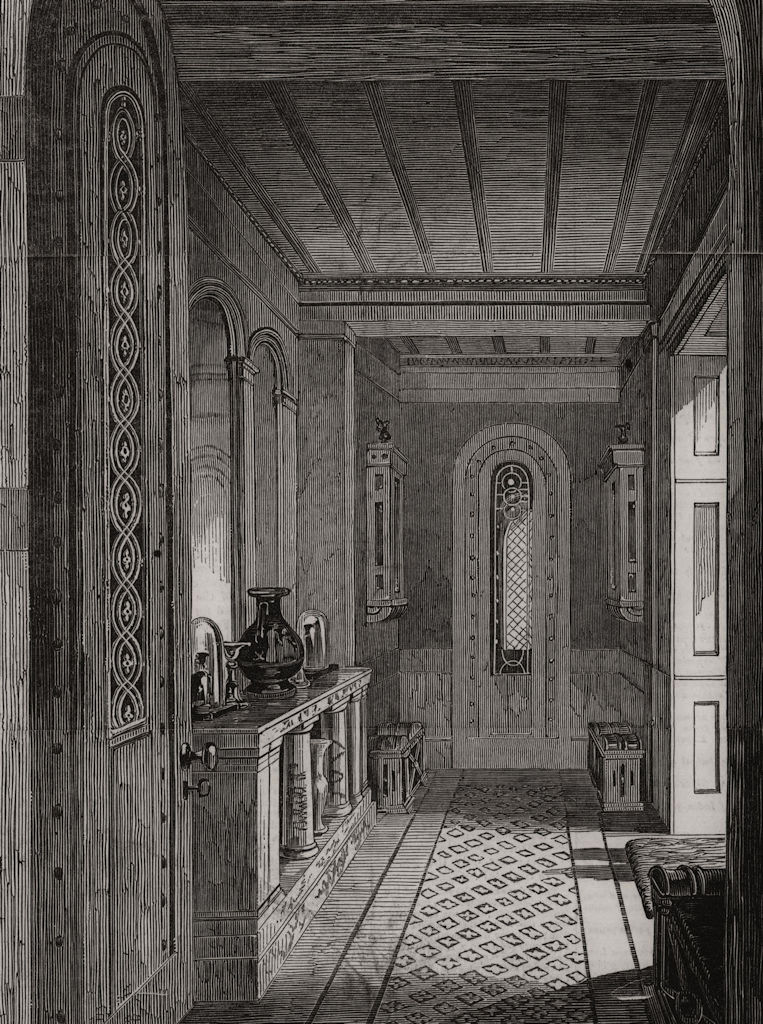 Associate Product Beckford's Tower: The vestibule. Somerset, antique print, 1845