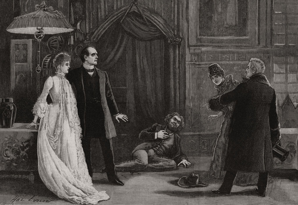 Associate Product Scene from The Monk's Room Globe Theatre Willard Lazanski Vezin Zaroff Lea, 1888