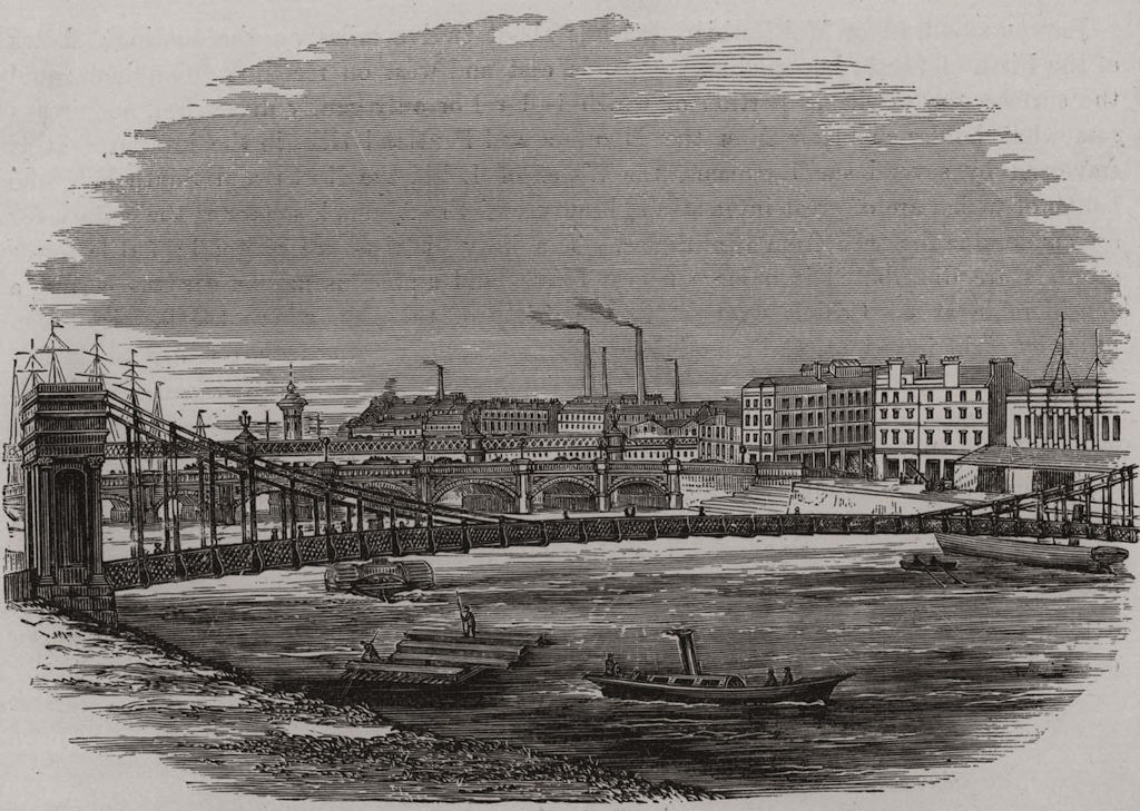 Glasgow from the Clyde. Scotland c1870 old antique vintage print picture