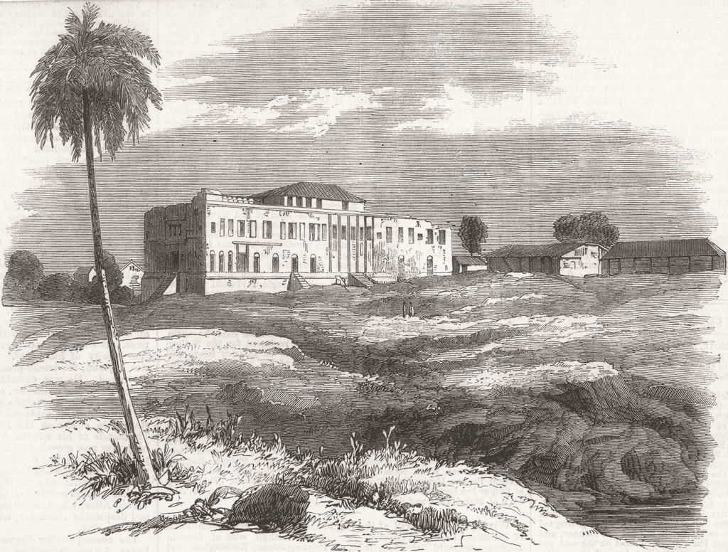 INDIA. One of Nana Sahib's Palaces, Nashik 1859 old antique print picture