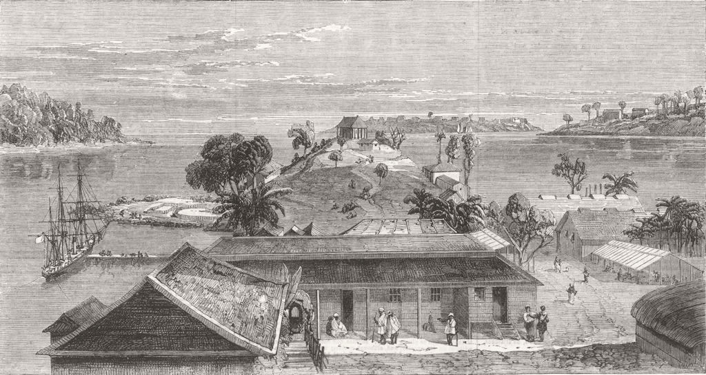 INDIA. Port Blair, South Andaman Island 1867 old antique vintage print picture