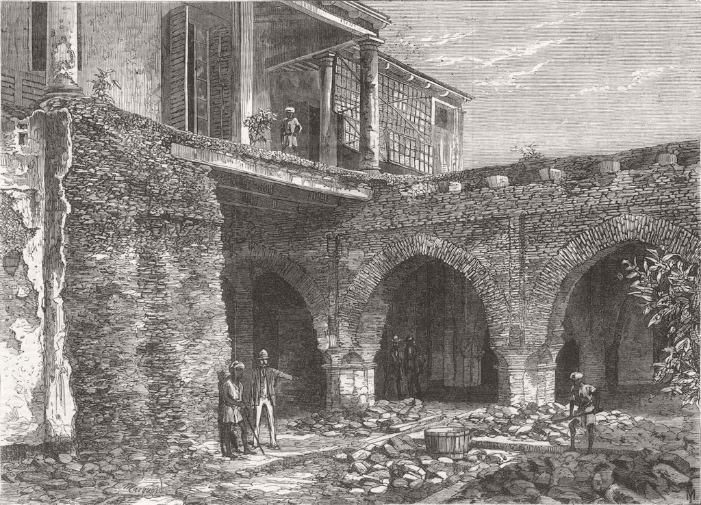 INDIA. Part of Old Fort, Kolkata 1869 antique vintage print picture