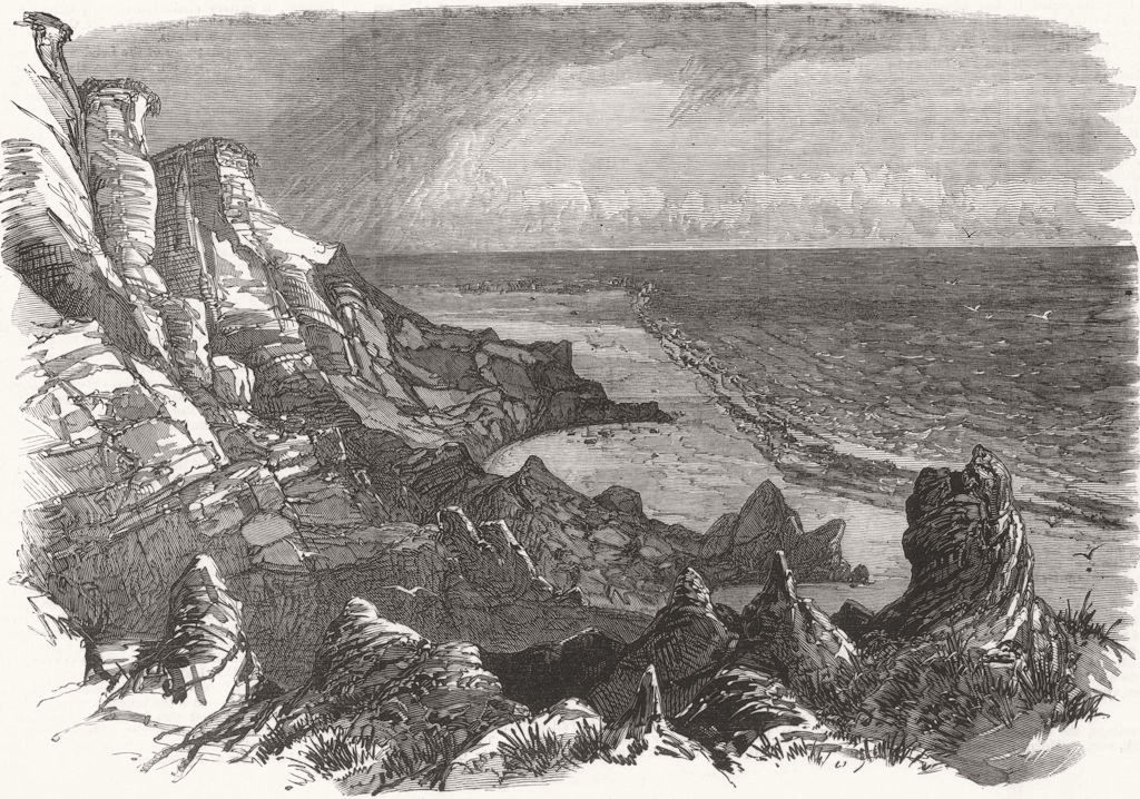 DENMARK. Ringkøbing Fjord. Boobjerg, Coast of Jutland 1872 old antique print