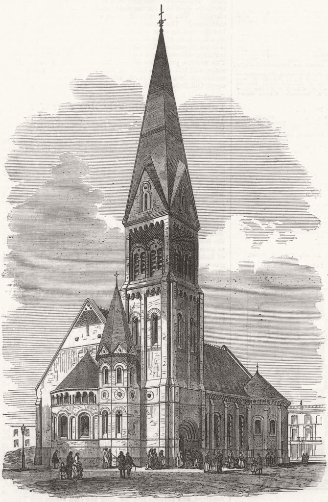 LONDON. St Michael's Church, Kensington Park 1872 old antique print picture