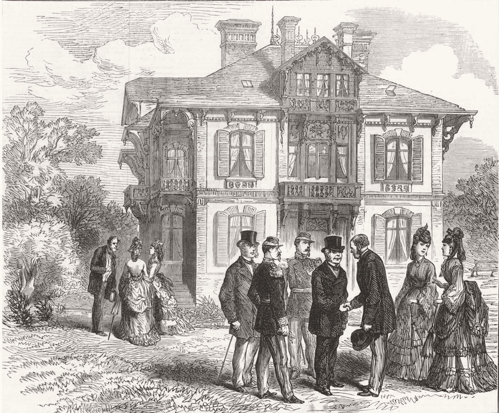 FRANCE. Chalet Cordier, M Thiers' house, Trouville 1872 old antique print