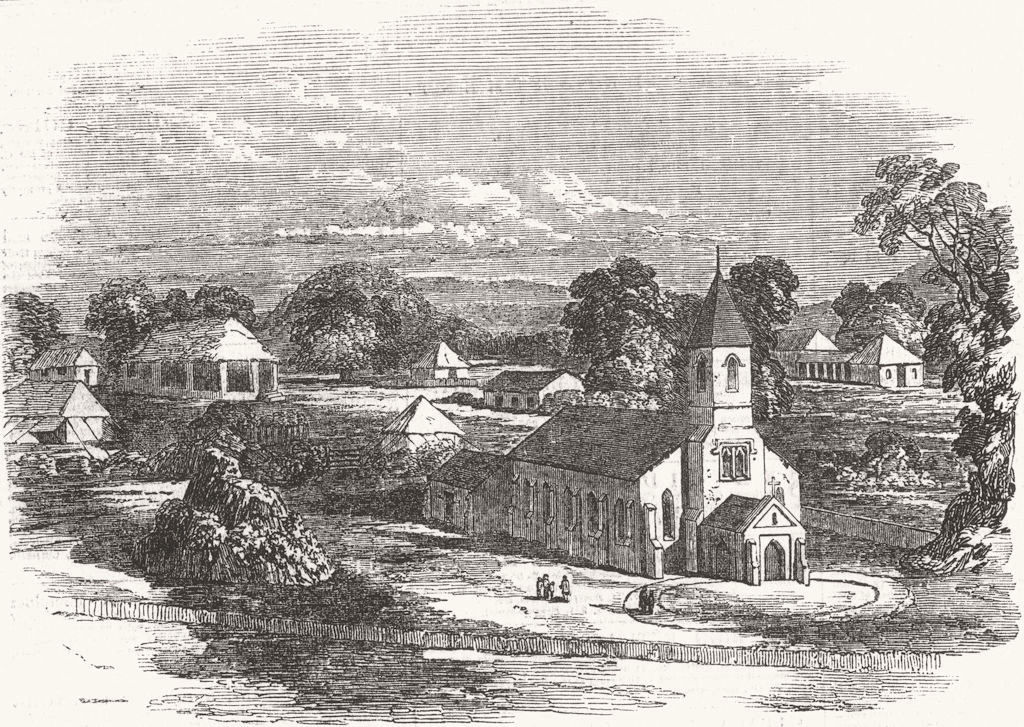 Associate Product INDIA. New Church, Mount Aboo, Rajasthan, East Indies 1850 old antique print