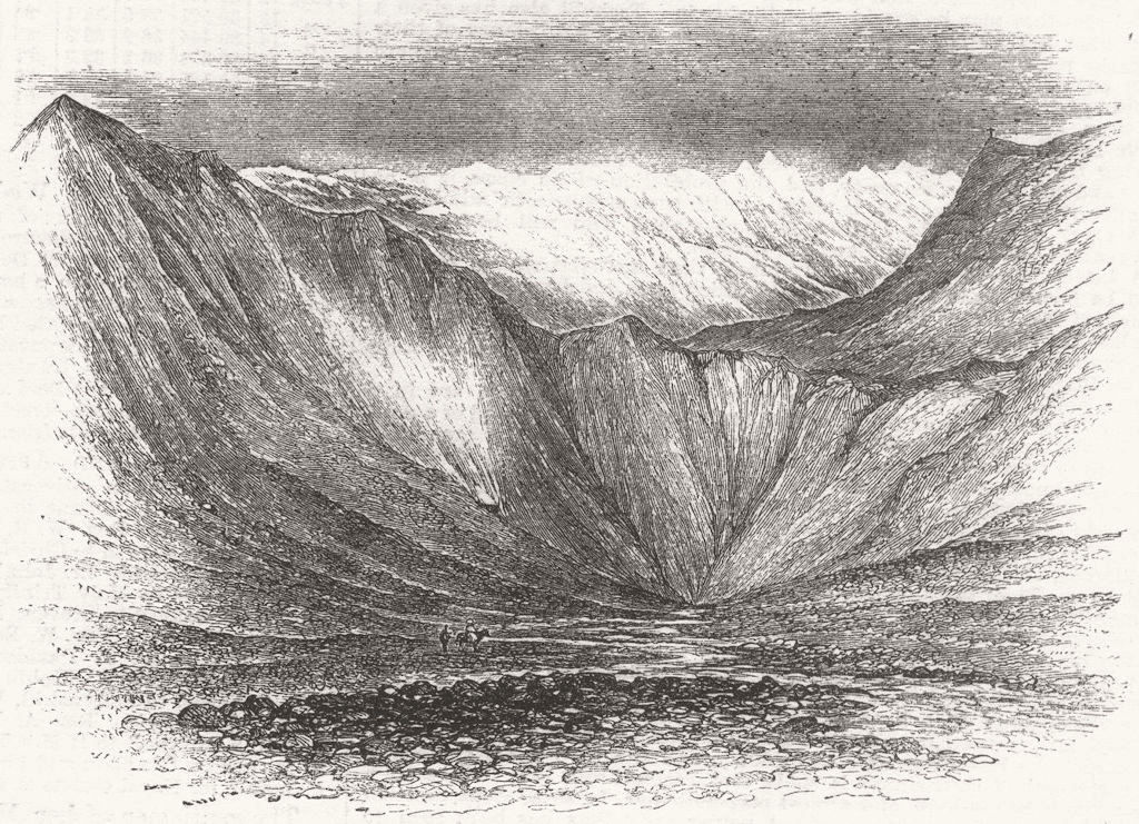 SWITZERLAND. Pass & Glacier of Gries 1859 old antique vintage print picture