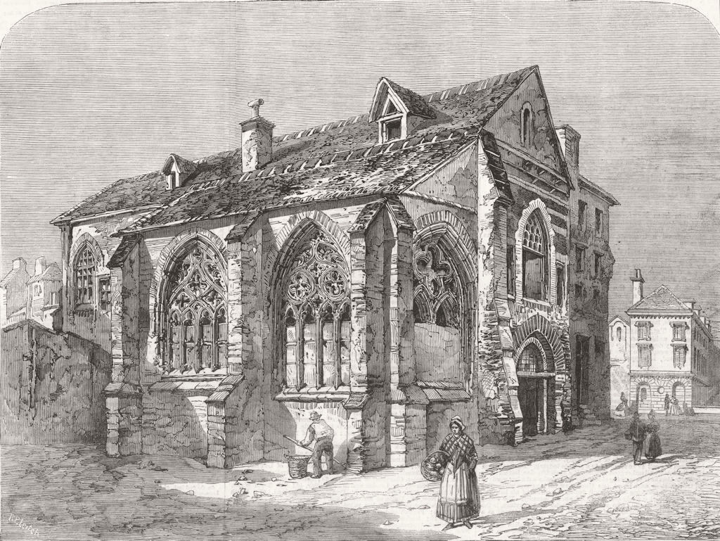 FRANCE. Paris Demolitions. Church, St John Lateran 1859 old antique print