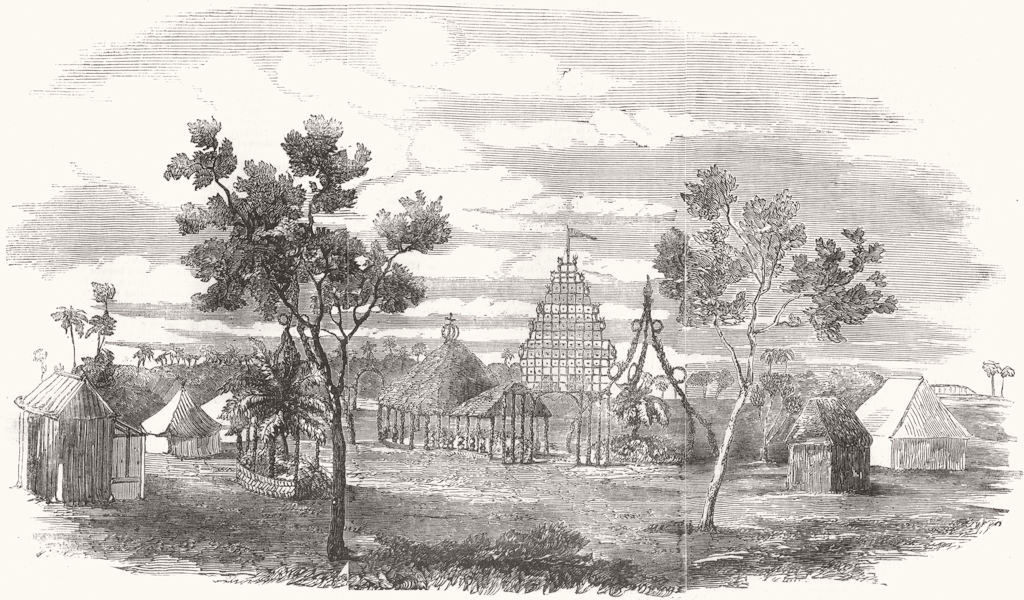 SRI LANKA. Horticultural Fete, Colombo 1854 old antique vintage print picture