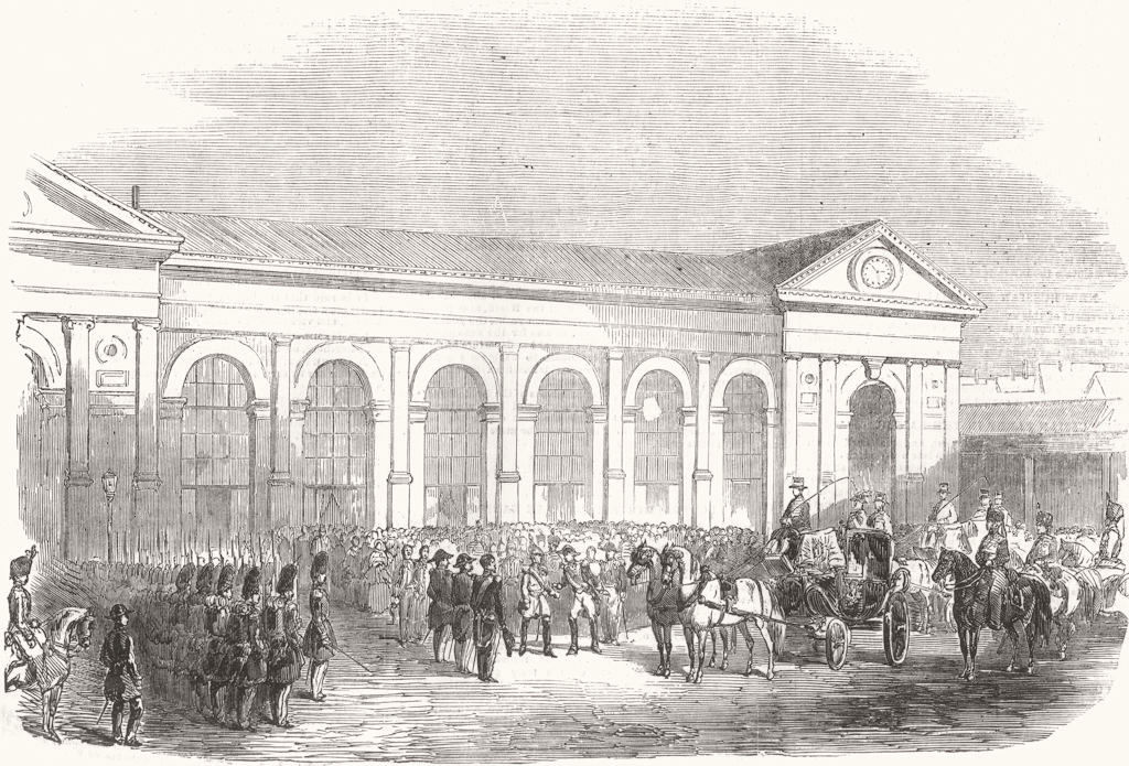 Reception of Duke of Saxe-Coburg, at Paris, France 1854 old antique print