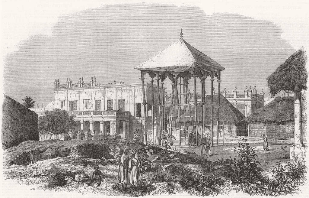 INDIA. Palace of Rajah, Cooch Behar 1866 old antique vintage print picture