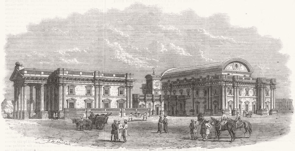 PAKISTAN. Montgomery Memorial Building, Lahore 1866 old antique print picture