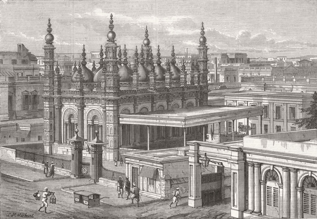 Associate Product INDIA. Mosque of Gholaum Mahomed, Kolkata 1866 old antique print picture