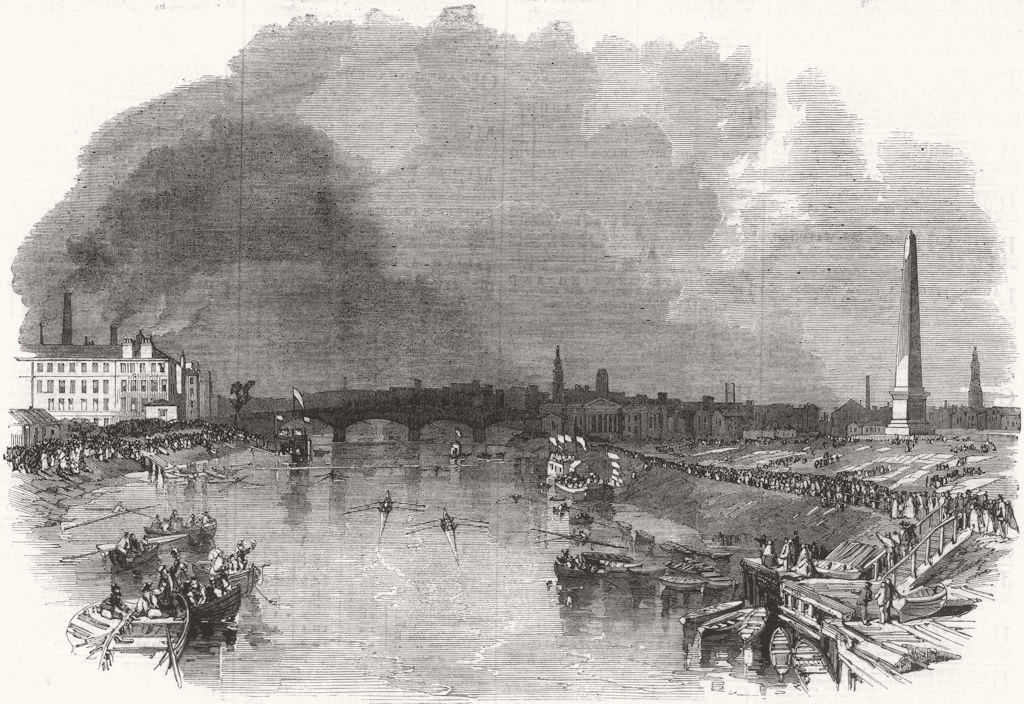 SCOTLAND. Clydesdale Rowing Club Regatta, Glasgow 1862 old antique print