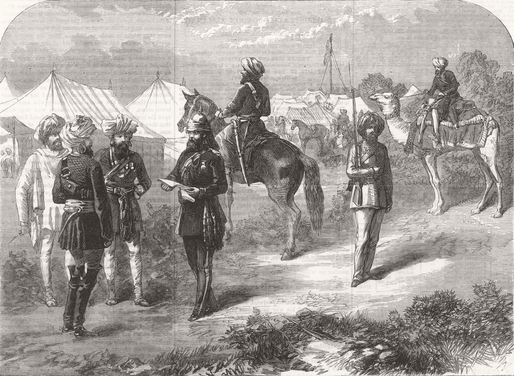 ETHIOPIA. Indian Troops, Abyssinian Expedition 1867 old antique print picture