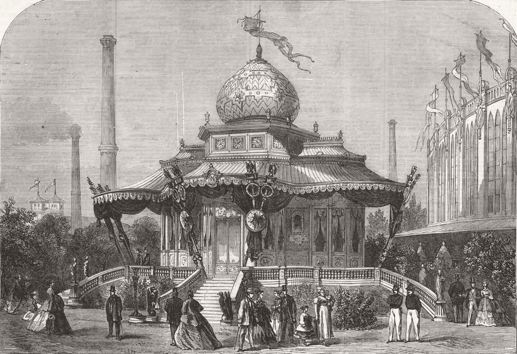 FRANCE. Paris Expo. Pavilion of Emperor 1867 old antique vintage print picture