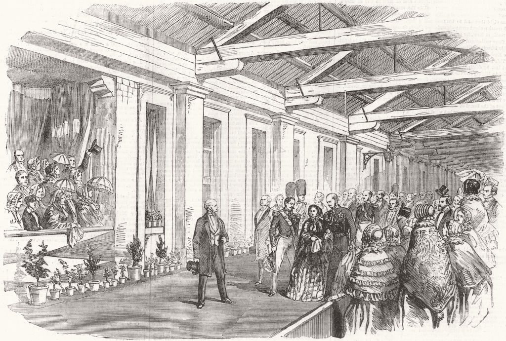 LONDON. Emperor's arrival, Bricklayers Arms Station 1855 old antique print