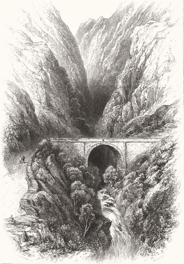 SWITZERLAND. Pont D'Arouet. Les Ormonds c1880 old antique print picture