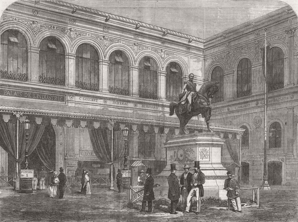 FRANCE. Palace of Industry, Paris 1855 old antique vintage print picture