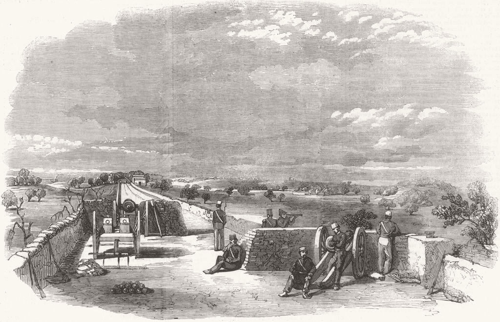 INDIA. Intrenchment, road to Delhi 1857 old antique vintage print picture