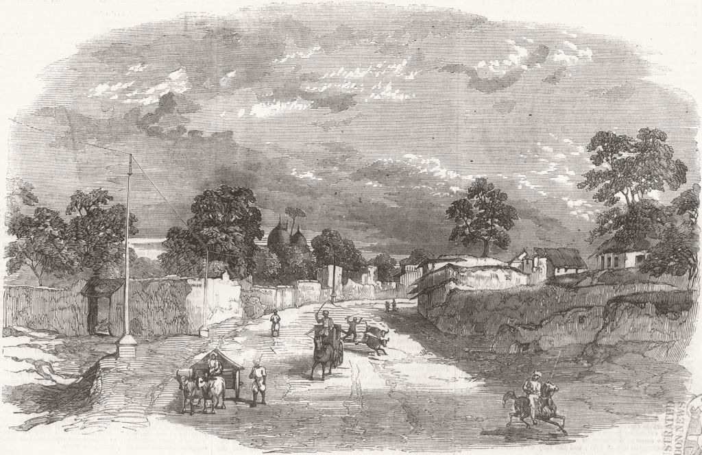 INDIA. Mutiny, Fatehpur, Gen Havelock & Nena Sahib 1857 old antique print