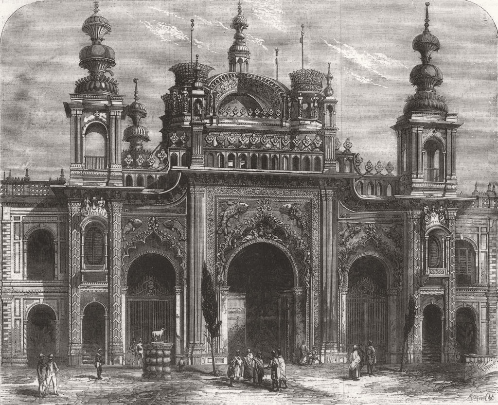 INDIA. Gate of Kaiserbagh, Lucknow 1859 old antique vintage print picture