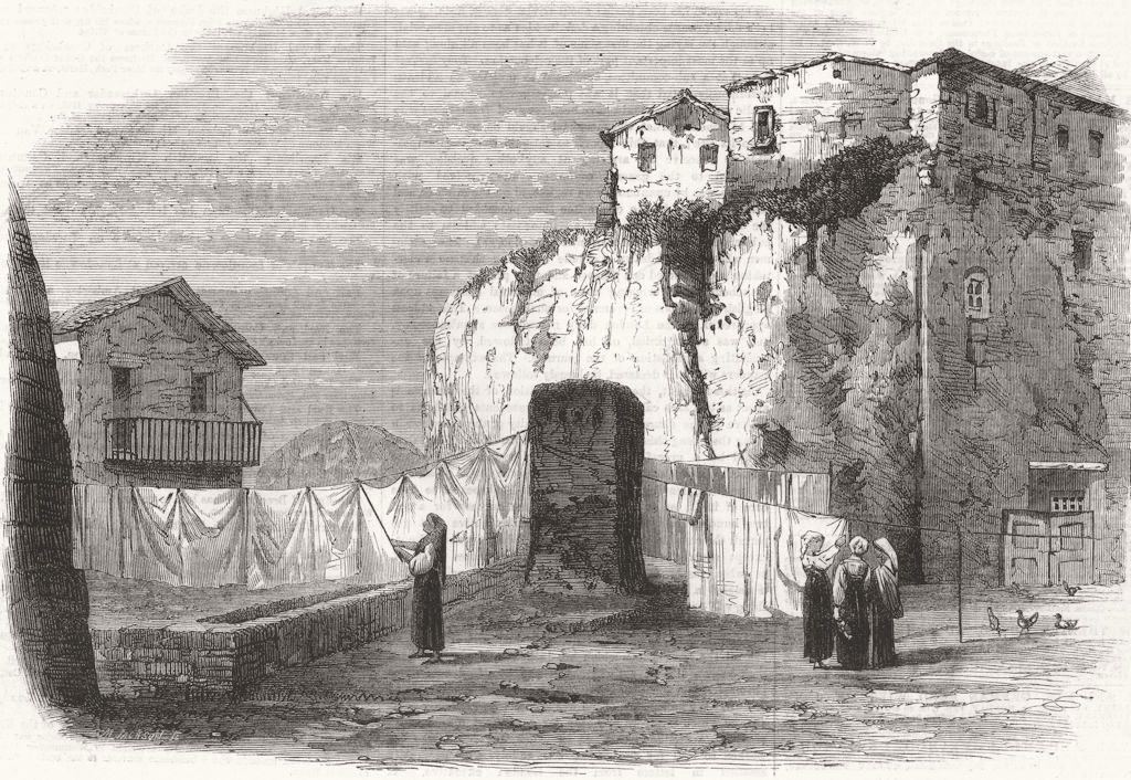 ITALY. Tarpeian Rock, Rome 1864 old antique vintage print picture