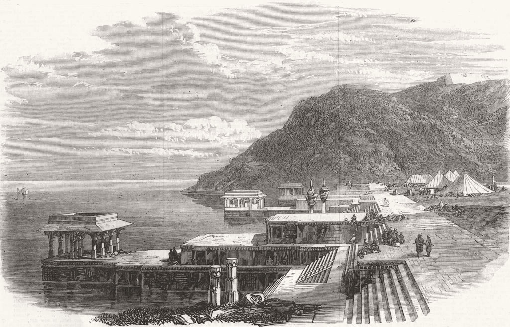 Associate Product INDIA. Lake of Kankrowlee, Mewar, Upper India 1868 old antique print picture