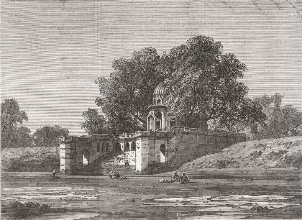 INDIA. Massacre Ghat, Kanpur 1868 old antique vintage print picture