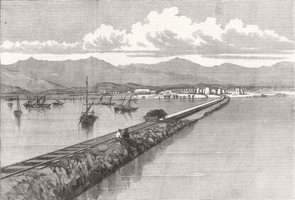 ERITREA. Pier & landing place, Zulla, Gulf of Zula. Annesley Bay 1868 print