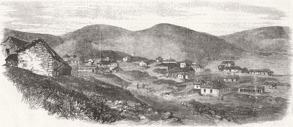 UKRAINE. View of Karani 1857 old antique vintage print picture