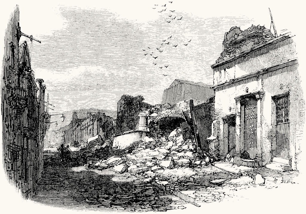 PERU. Calle de las Recogidas, Arequipa 1868 old antique vintage print picture