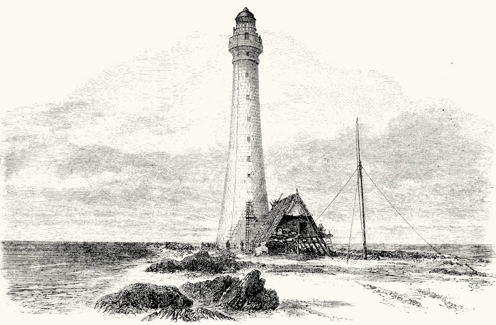 BURMA. Alguada Reef Lighthouse, Cape Negrais, Pegu 1865 old antique print