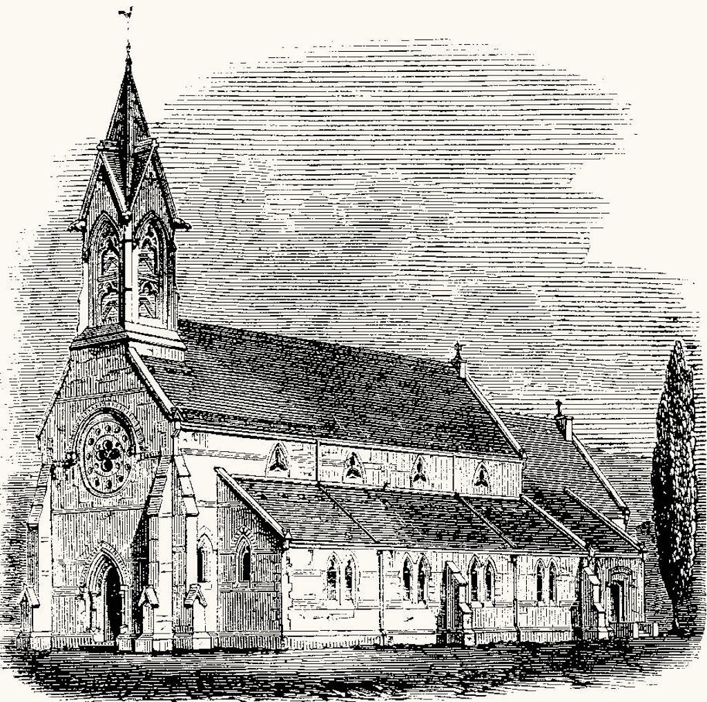 GERMANY. All Saints (English) Church, Baden-Baden 1868 old antique print