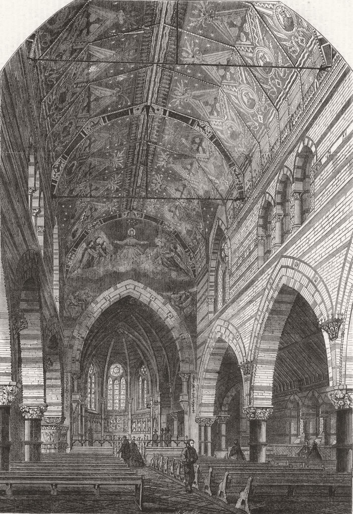 Associate Product LONDON. Church of St James Less, Upper Garden St 1862 old antique print