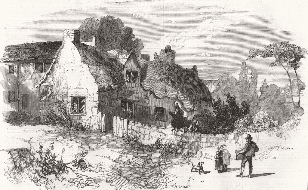 DERBYS. Revolution House, Whittington, Derbyshire 1858 old antique print