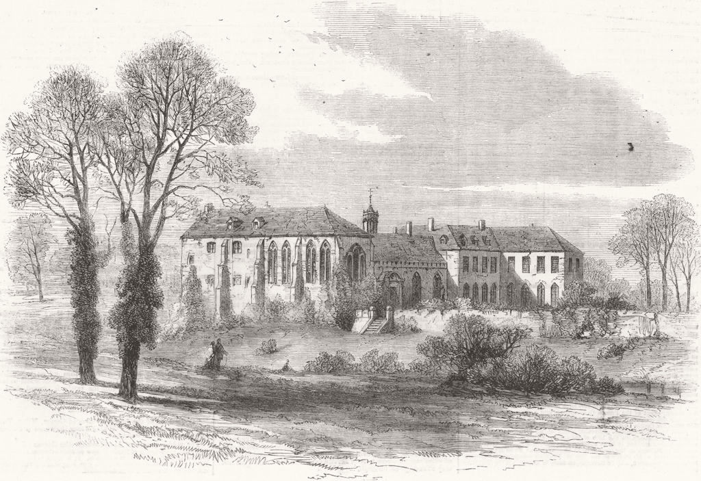 WORCS. Bishop of Worcester's Hartlebury Castle 1861 old antique print picture