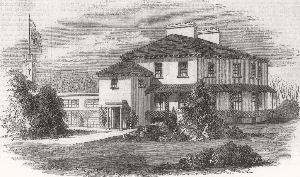 IOM. Villa Marina, Douglas, seat of new Lt-Gov 1861 old antique print picture