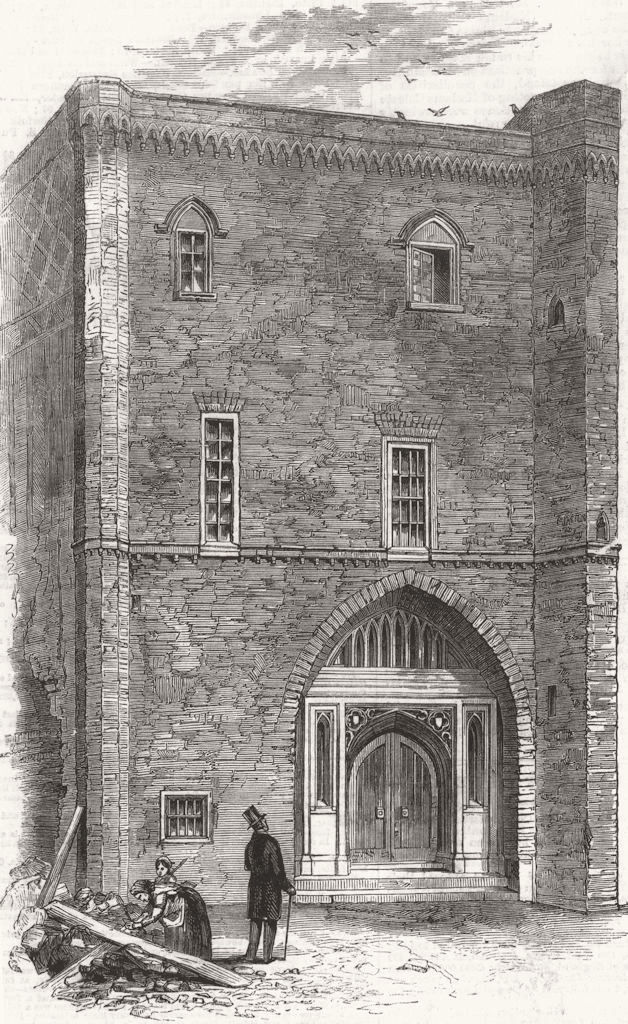 LONDON. King John's Palace at Stepney 1858 old antique vintage print picture