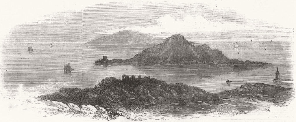 IRELAND. The Hill of Howth 1858 old antique vintage print picture