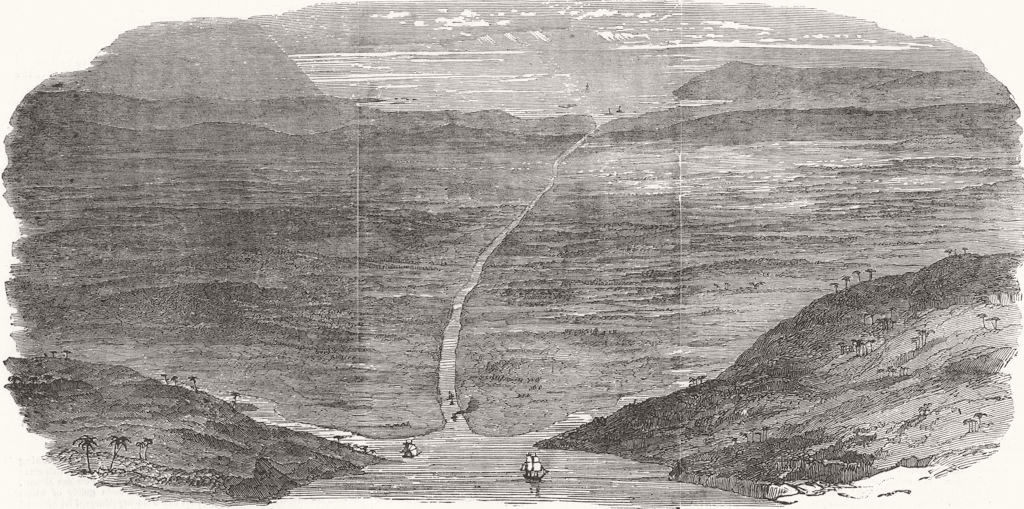 PANAMA. Proposed Panama canal 1853 old antique vintage print picture