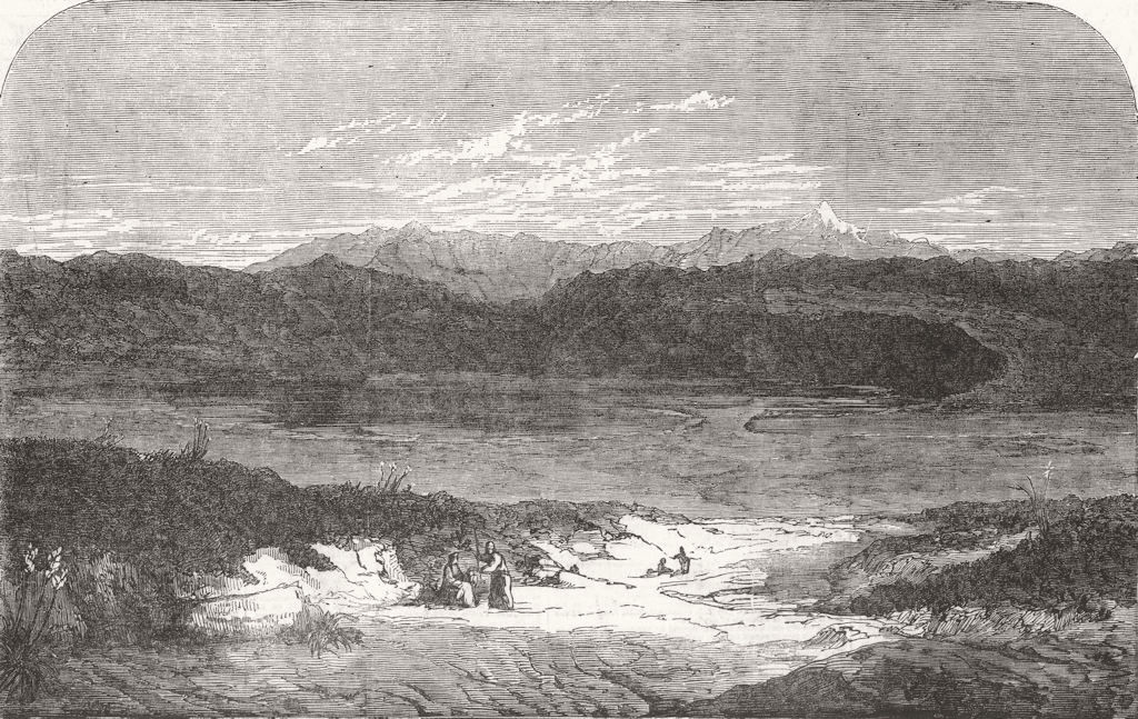 GREECE. The Mountains of Thermopylae 1853 old antique vintage print picture