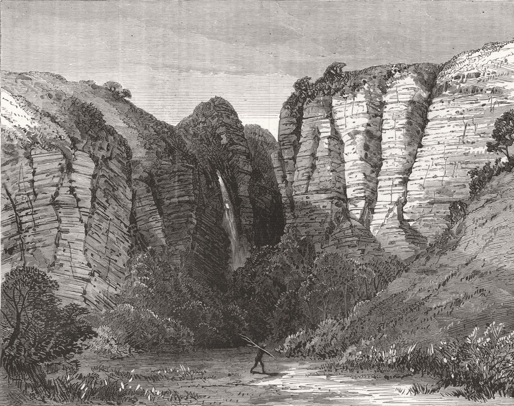 SOUTH AFRICA. Transvaal. Pilgrim's Rest, Blyde River 1877 old antique print