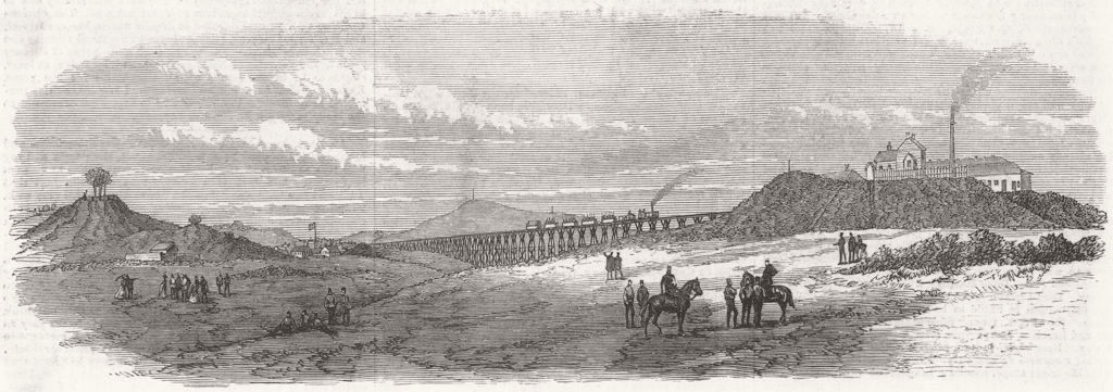 HANTS. Narrow-Gauge Railway, South Camp, Aldershot 1872 old antique print