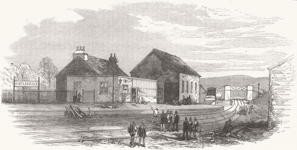 SCOTLAND. railway accident at Kirtlebridge, Dumfries 1872 old antique print