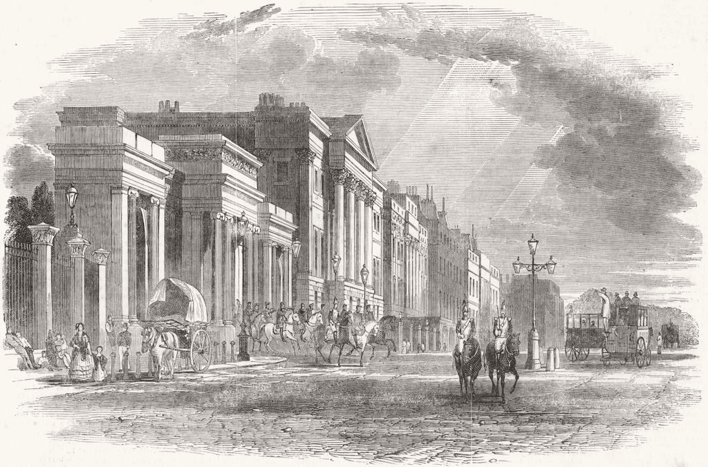 LONDON. Apsley House, Hyde Park Corner 1852 old antique vintage print picture
