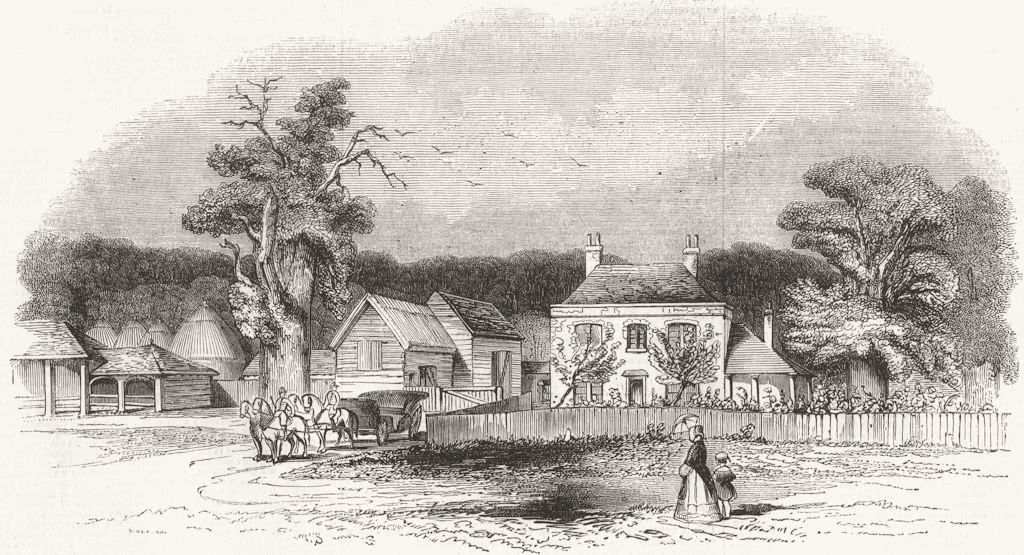 BERKS. The Flemish Farm, Windsor Great Park 1843 old antique print picture